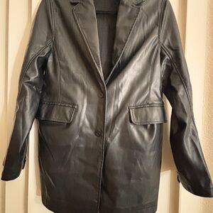 Women's Black Faux Leather Jacket